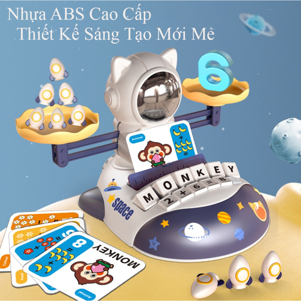 Đồ chơi trẻ em cân toán học mèo phi hành gia- Đồ chơi giáo dục cho bé làm quen với các con số toán học và các từ vựng