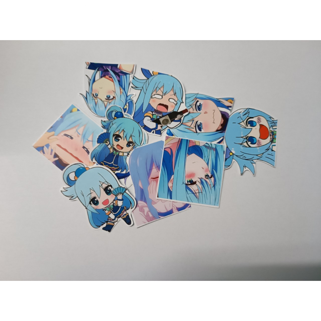 - Set 10/15 Sticker Aqua anime KonoSuba/KonoSuba: God's Blessing on This Wonderful World! dán trang trí