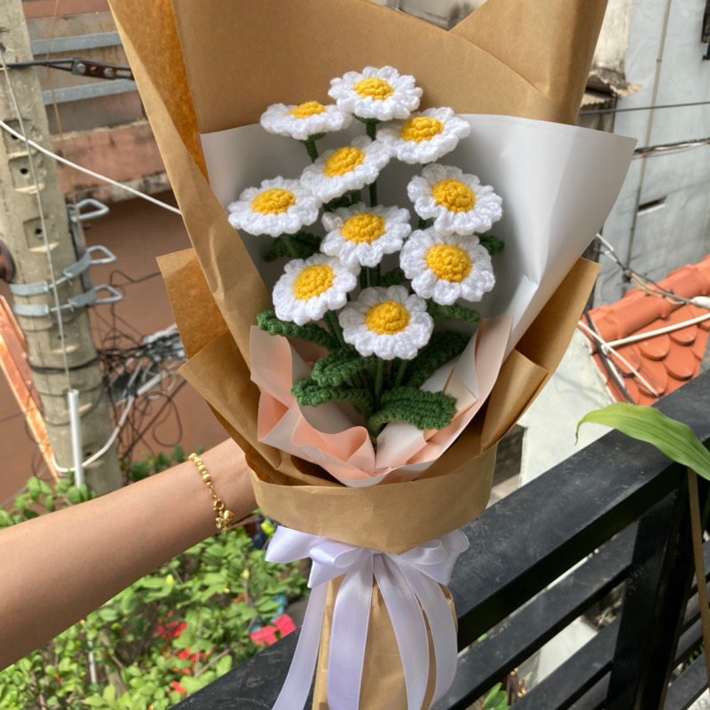 Bó hoa len cúc xuyến chi