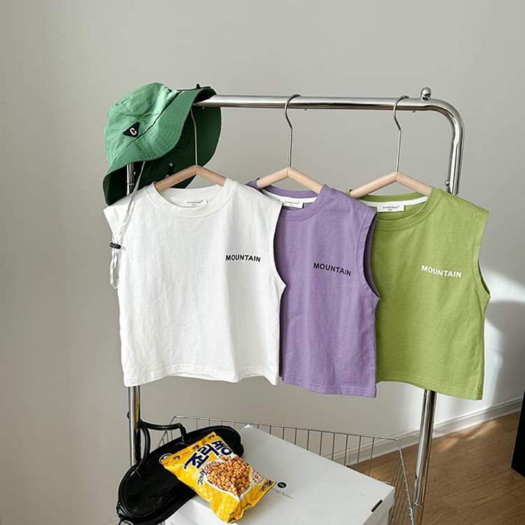 ￼Áo phông trẻ em, áo thun ba lỗ cho bé trai, áo thun 3 lỗ cho bé gái cotton mềm mịn 9-35kg hàng quảng châu cao cấp