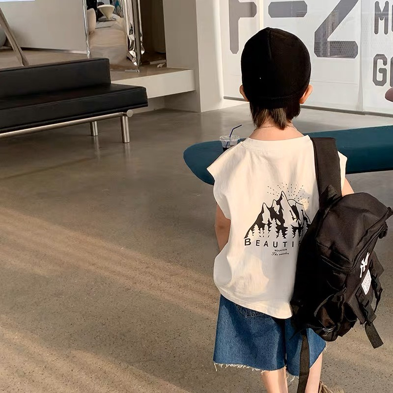 ￼Áo phông trẻ em, áo thun ba lỗ cho bé trai, áo thun 3 lỗ cho bé gái cotton mềm mịn 9-35kg hàng quảng châu cao cấp