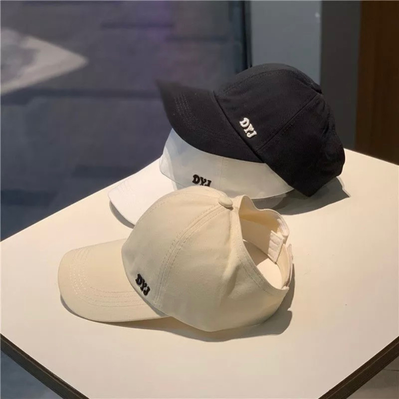 Nón Lưỡi Trai Cotton Hở Chóp Thời Trang Hàn Quốc Dành Cho Nữ thêu chữ DYJ