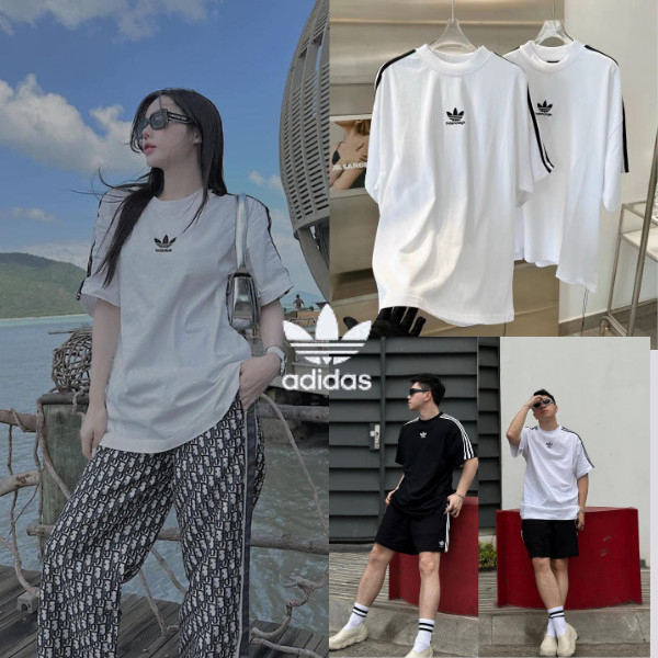 Áo thun Adidas nam nữ unisex áo phông adidas viền phối 3 sọc chính hãng cao cấp chất liệu cotton 100% form rộng
