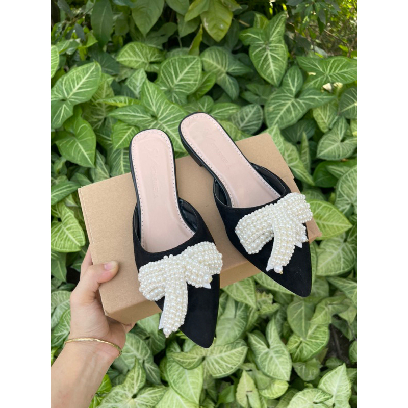 Dép Sục Nơ Ngọc Mã Trơn  HCG