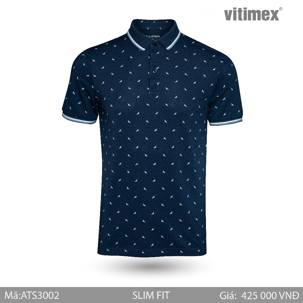 Áo thun nam Polo VITIMEX sợi Tre mềm mượt thoáng khí ATS3002