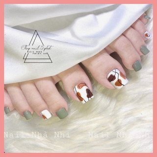 Nail box - móng chân giả - nail thiết kế - hình thật - móng up chân bộ 24 móng kèm keo