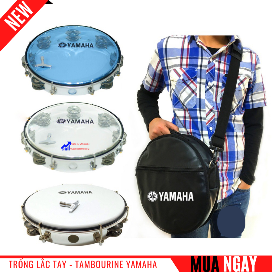 Trống Gõ Bo Yamaha -Trống Lắc Tay Tambourine Yamaha  (Tặng kèm khóa chỉnh trống ) + Bao Đựng Trống