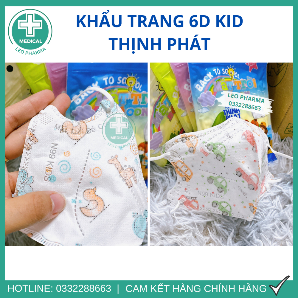 [Set 100 Cái] Khẩu Trang Trẻ Em 6D Kid Thịnh Phát (Mặt Trời Bé Con) Chính Hãng Dày Dặn Thoáng Khí