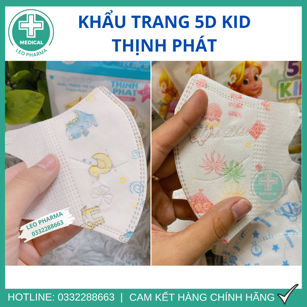 [Set 100 Cái] Khẩu Trang Trẻ Em 6D Kid Thịnh Phát (Mặt Trời Bé Con) Chính Hãng Dày Dặn Thoáng Khí