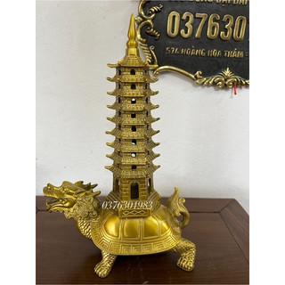 Tượng rùa đầu rồng long quy kết hợp tháp Văn Xương bằng đồng thau