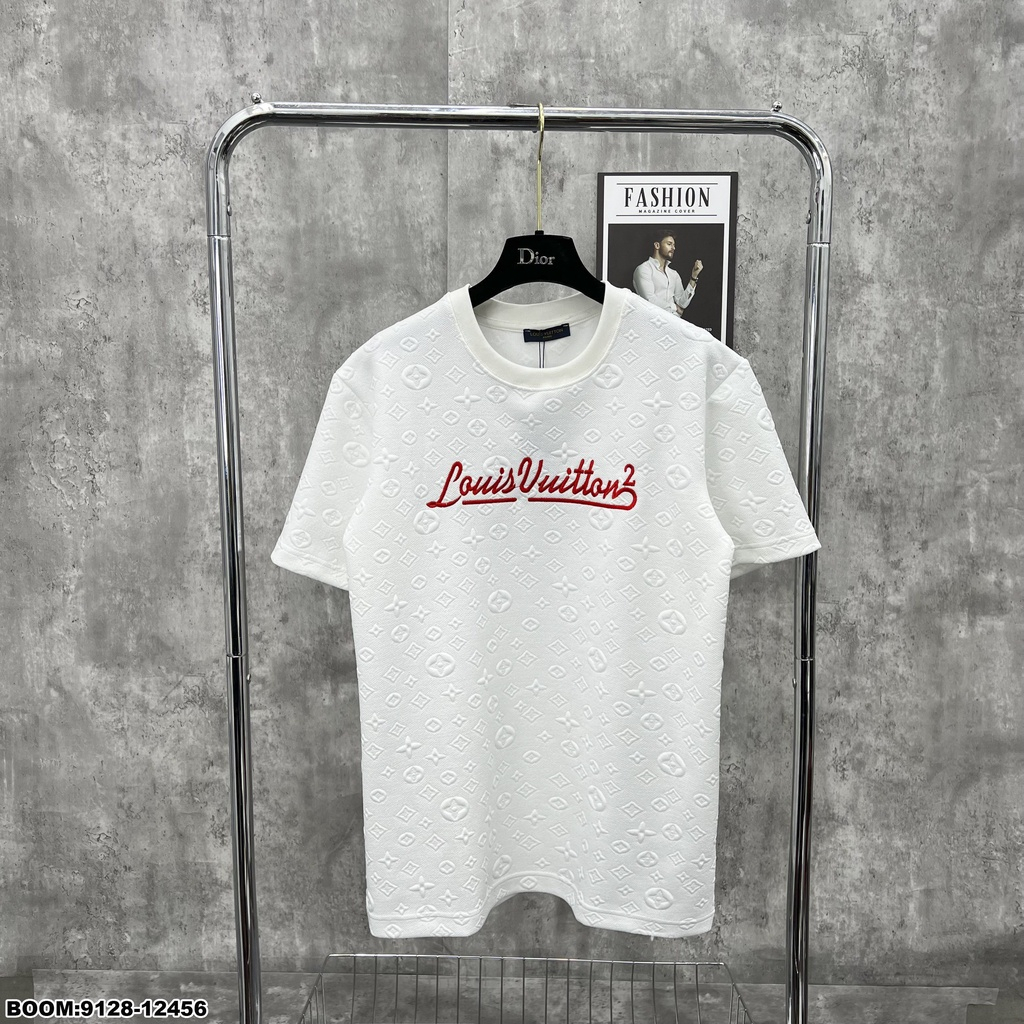 Áo phông nam vải nhung rách phối họa tiết mẫu mới cao cấp-AHFASHION