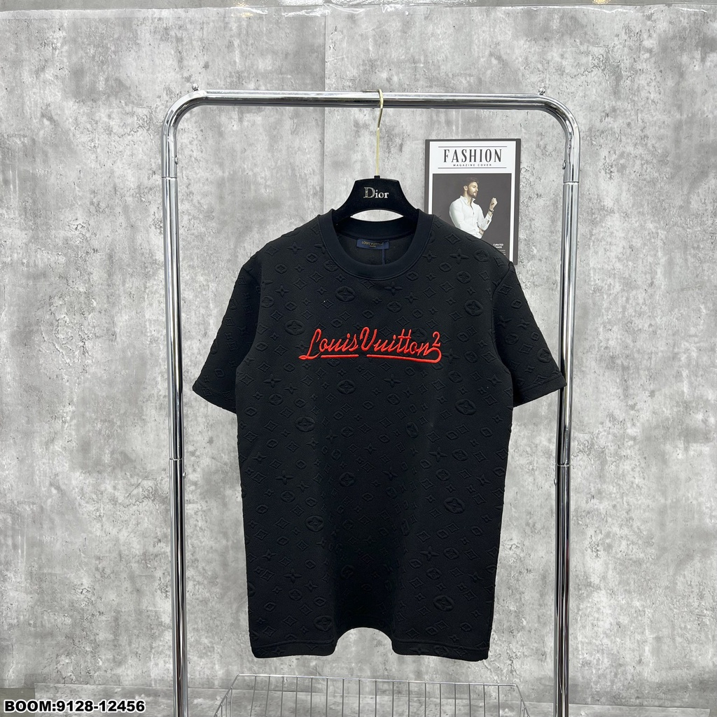 Áo phông nam vải nhung rách phối họa tiết mẫu mới cao cấp-AHFASHION