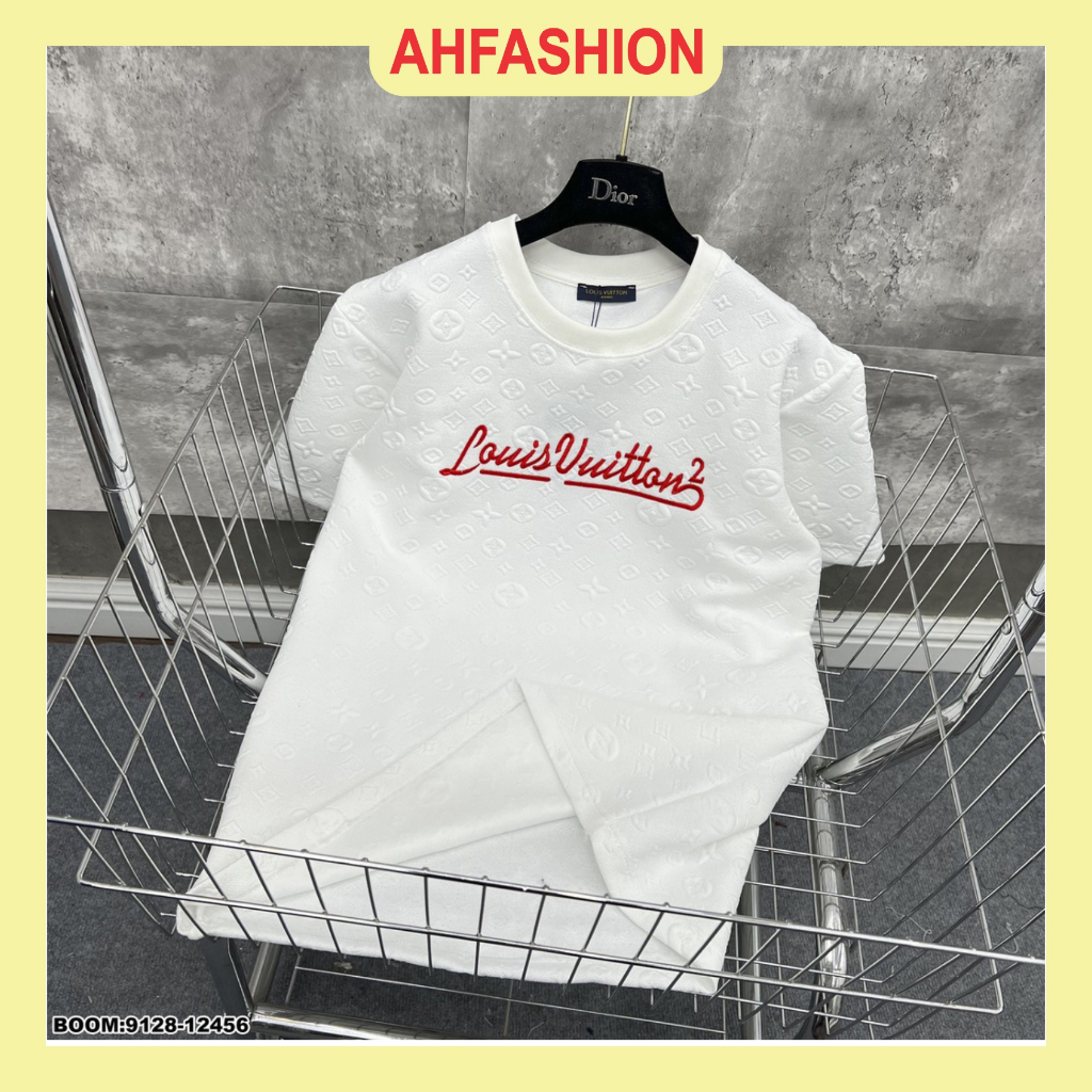 Áo phông nam vải nhung rách phối họa tiết mẫu mới cao cấp-AHFASHION