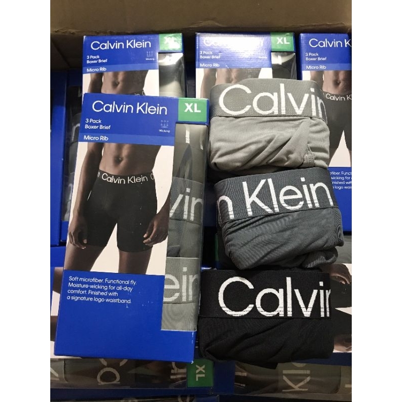 3 CÁI - 1 sét,  QUẦN LÓT BOXER NAM - Calvin Klein  HÀNG AUTH mua tại Mỹ