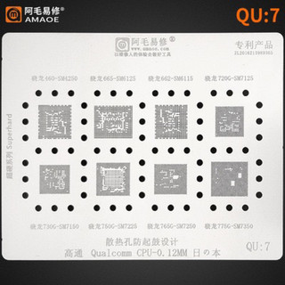 Vỉ làm chân CPU Qualcomm các mã QU1 - QU8 hỗ trợ SDM632, SM7150, 8150, 6115, 6125, 6150,....