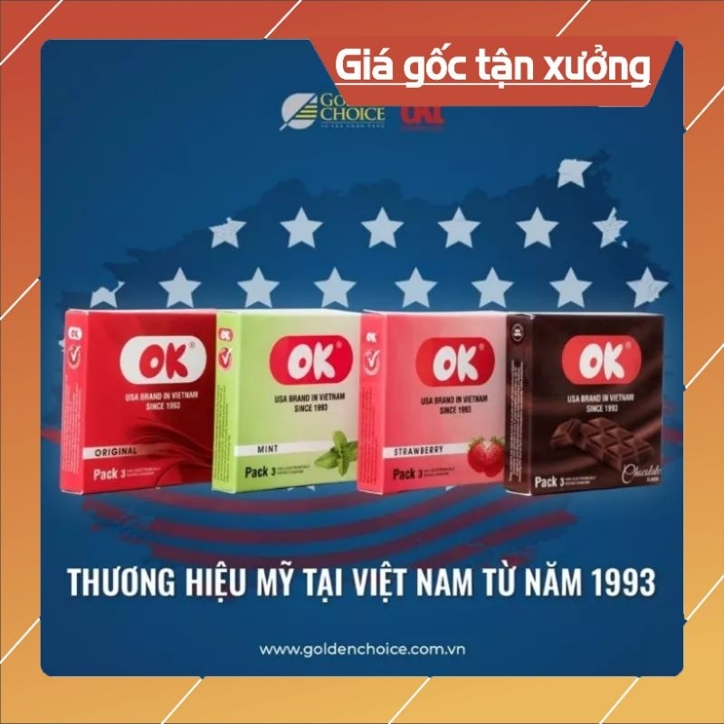 Bao Cao Su OK ( Nhiều Mùi Hương) Hàng Việt Nam Chất Lượng Cao