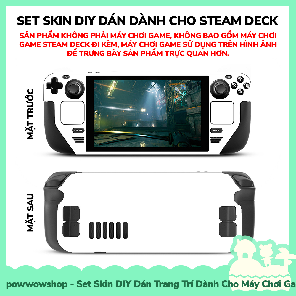 [Sẵn VN - Hỏa Tốc] Set Skin Decal DIY Dán Trang Trí Dành Cho Máy Chơi Game Cầm Tay Console Steam Deck Đơn Sắc