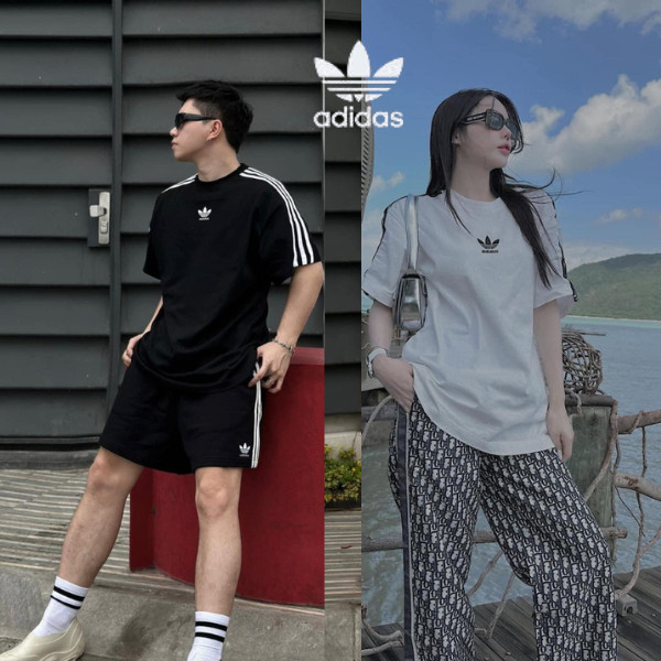 Áo thun adias nam nữ cotton 100% áo phông adias 3 sọc form rộng hàng chính hãng