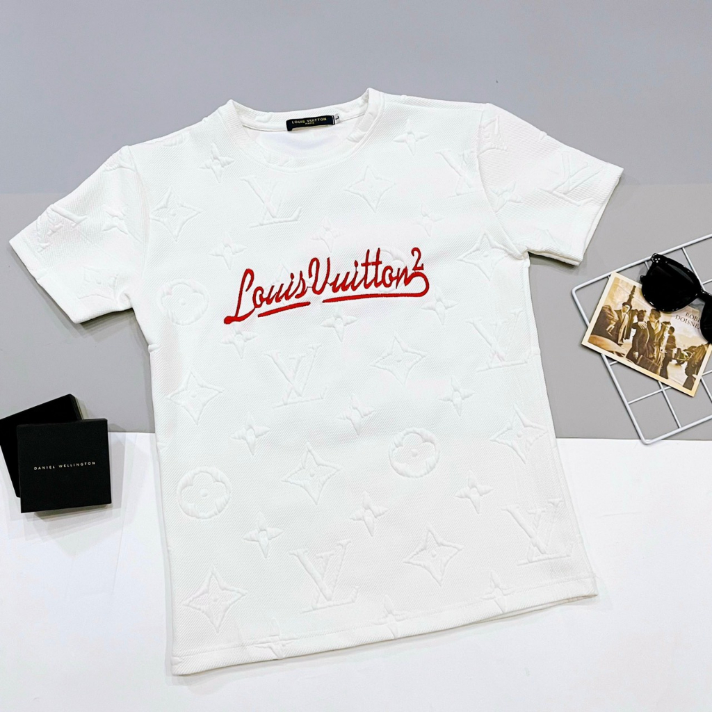 Áo phông nam vải nhung rách phối họa tiết mẫu mới cao cấp-AHFASHION