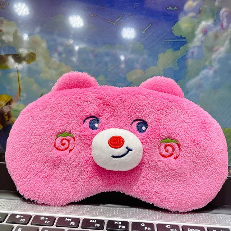 Bịt Mắt Ngủ Gấu Dâu Lotso Có Gel Làm Mát Lông Mềm Mịn.