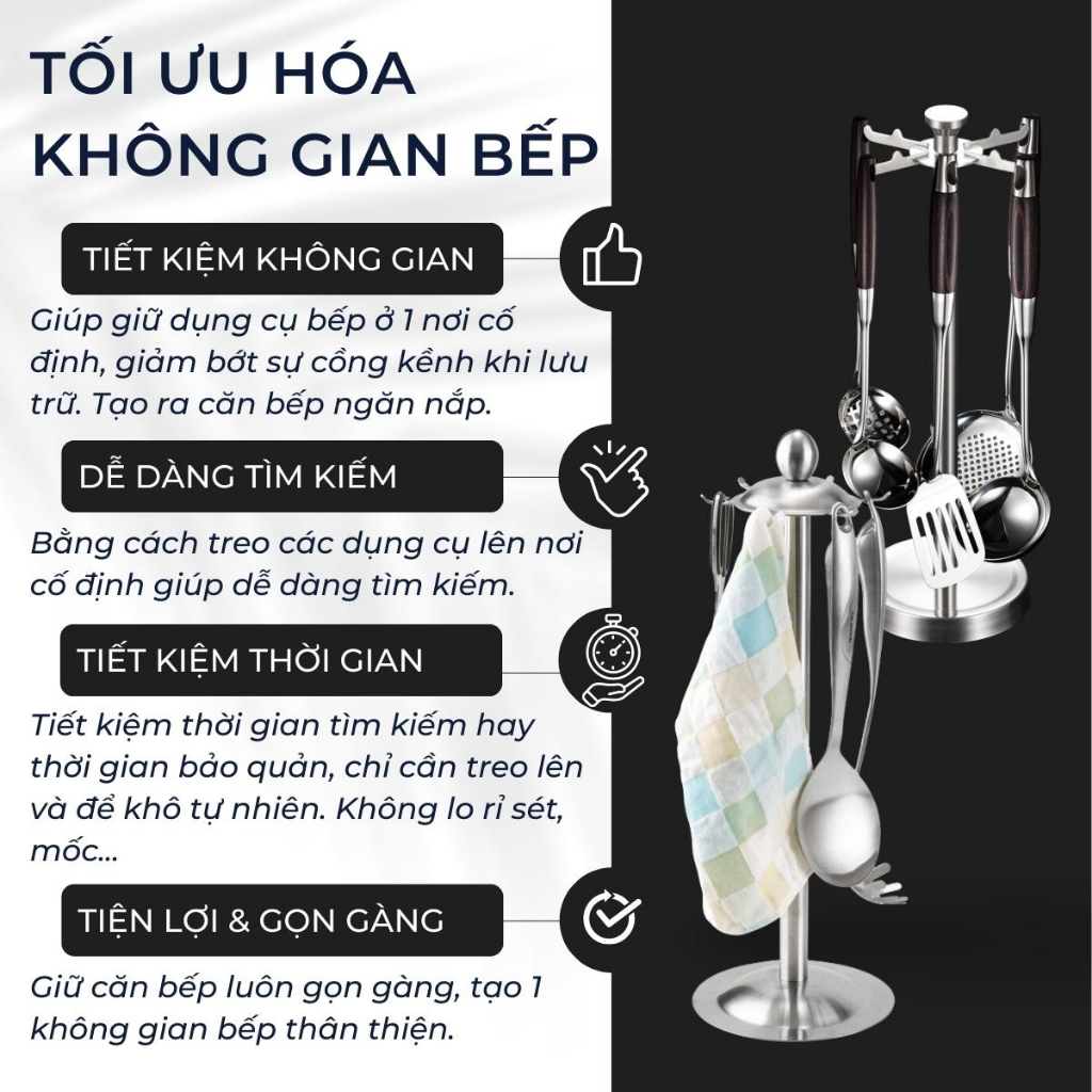 Giá đặt muỗng và dụng cụ nhà bếp DandiHome Inox 304 cao cấp