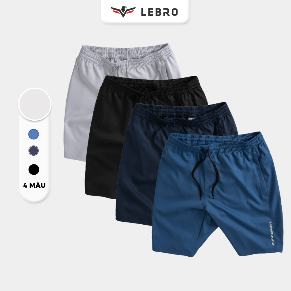 Quần short nam, quần đùi nam vải gió cao cấp, quần sooc thể thao đá bóng, chạy bộ thời trang nam LEBRO QLG23-01A