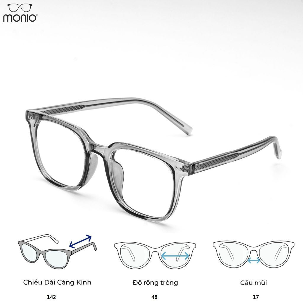 Gọng Kính Cận Nam Nữ MONIO TR1009 Dáng Chữ Nhật Chất Liệu Nhựa Siêu Bền Màu Sắc Thời Trang