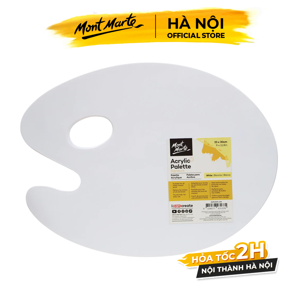 Khay Bảng pha Màu Acrylic Mont Marte Oval Bằng Nhựa MAPL0007