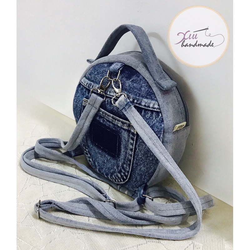 Balo trống tròn Nữ jeans tái chế - XÍU.handmade