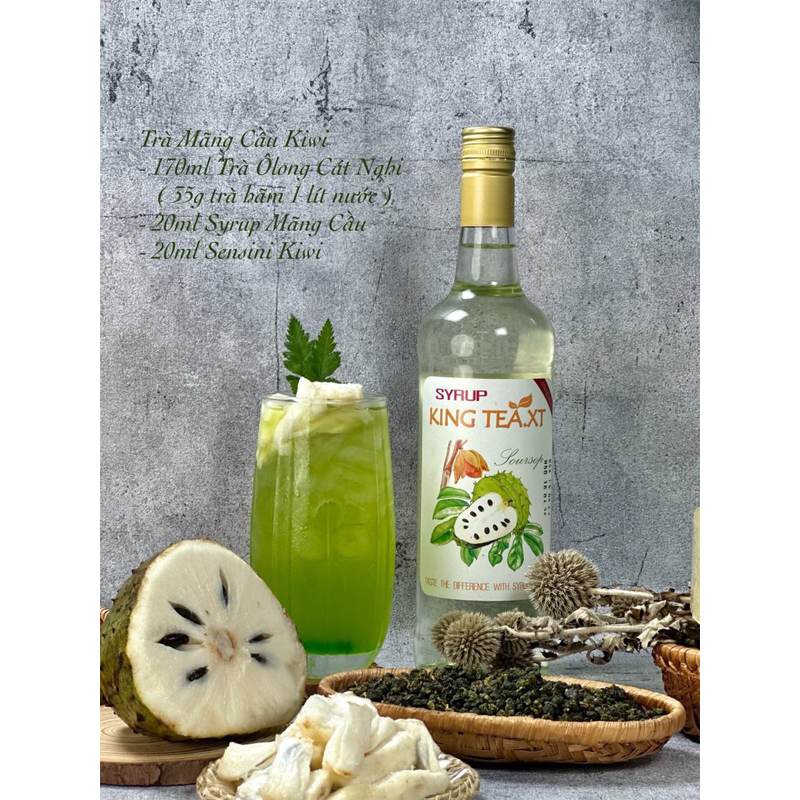 SIRO MÃNG CẦU KINGTEA (chai 750ml) chai Thuỷ Tinh