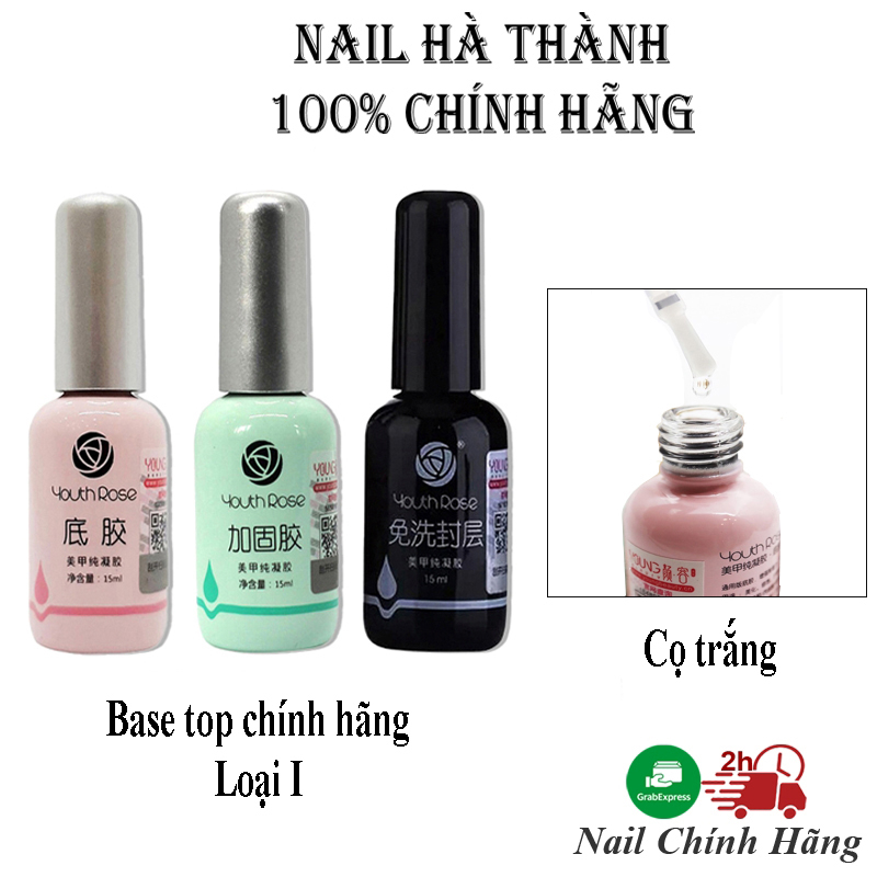 Sơn gel top base hoa hồng loại tốt Nail Hà Thành Chính Hãng chai 15ml