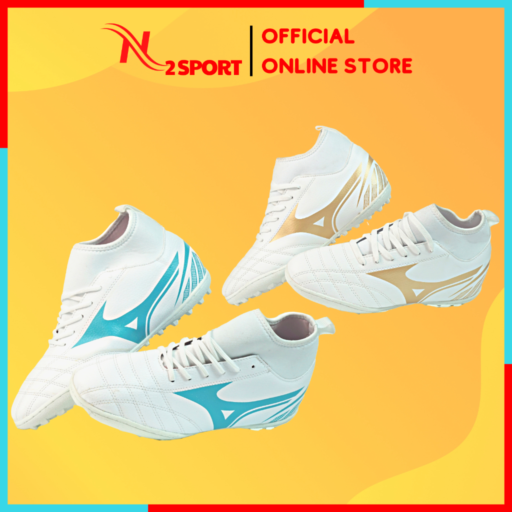 Giày đá bóng nam Mizuno cổ cao da PU đã khâu đế