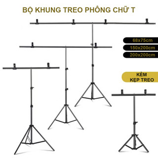   TẶNG KẸP  KHUNG TREO PHÔNG CHỮ T đủ size Giá đỡ treo nền chụp ảnh phòng studio chuyên nghiệp 