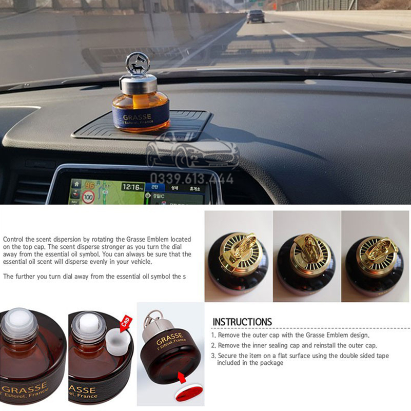Nước hoa ô tô Hàn Quốc 100% tinh dầu tự nhiên - Grasse Chính Hãng