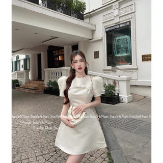 Váy khoét vai tay bồng tiểu thư (kèm ảnh thật cuối)