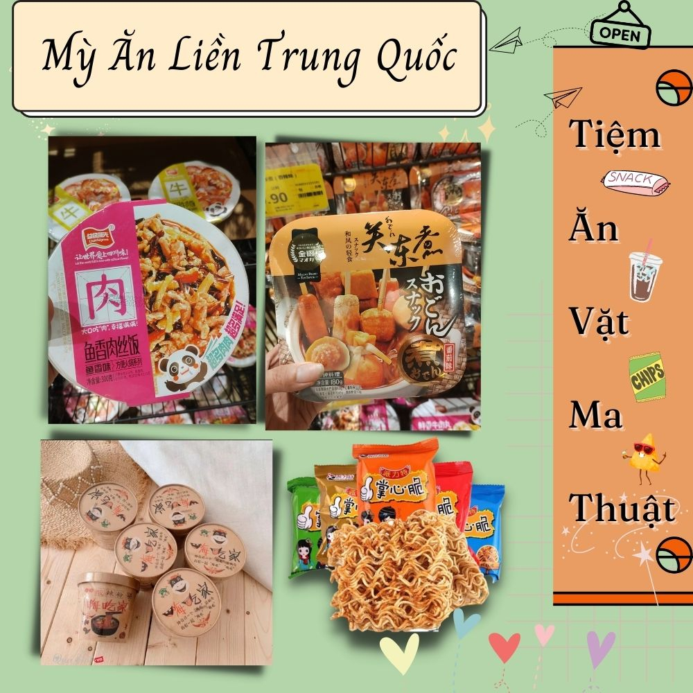 {MS006} Combo đồ ăn vặt Trung Quốc ngẫu nhiên - Tổng Hợp Các Loại Mỳ Ăn Liền (mua từ 5 set)