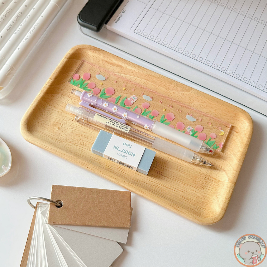 Thước kẻ Acrylic cao cấp, họa tiết sắc nét, dài 16cm TK01