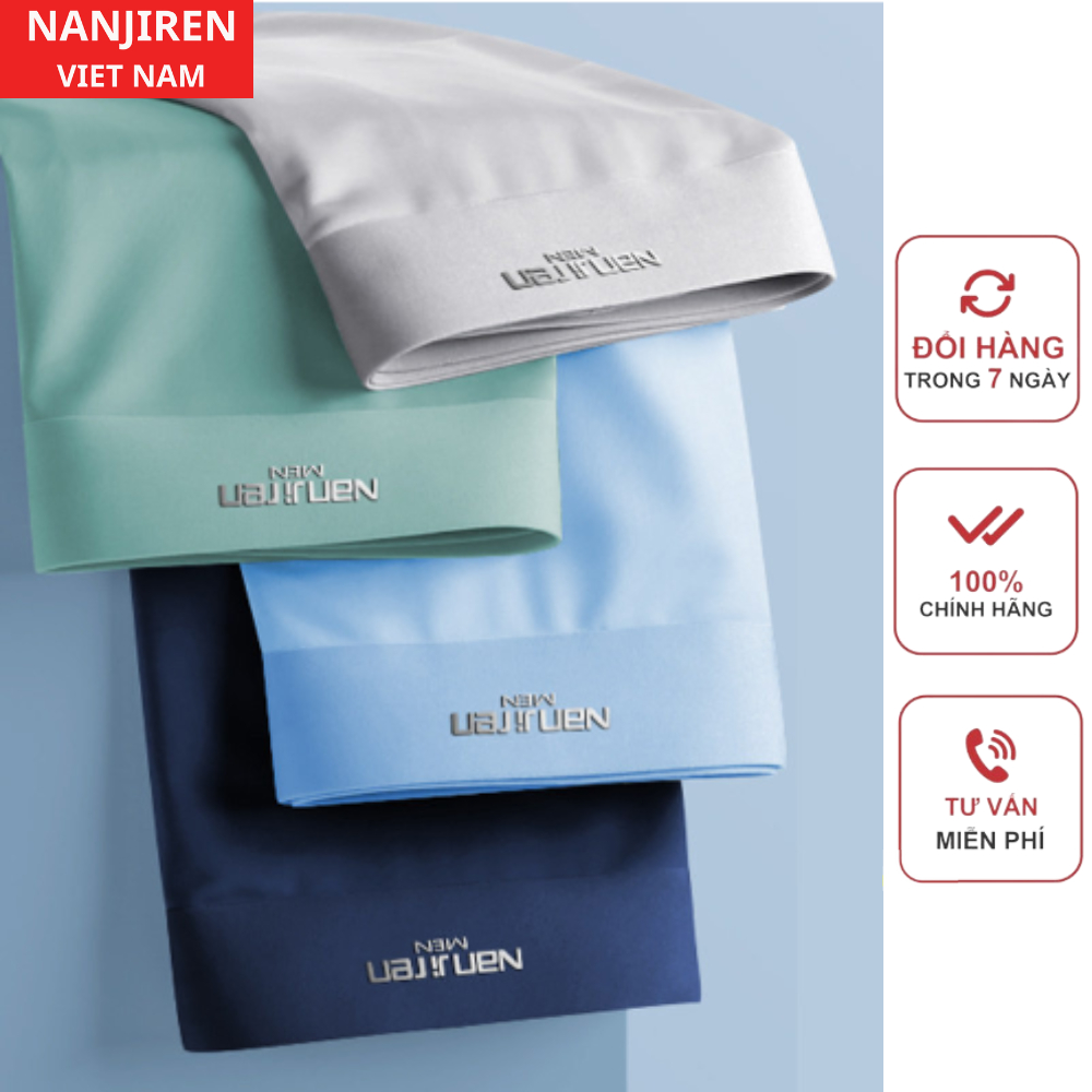 Hộp 4 Quần Sịp Boxer Nam Vải Lụa Băng Thun Lạnh Cao Cấp NANJIREN