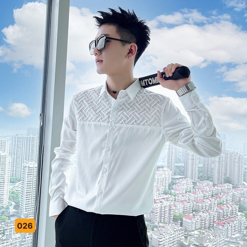 Áo sơ mi nam dài tay chất lụa không nhăn dáng ôm body nhiều mẫu PN ms69