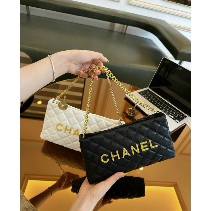 Túi Kẹp Nách Ch Size 23, Đeo Chéo, Đeo Vai Quai Xích Làm Quà Tặng Xịn Sò Hot Trend