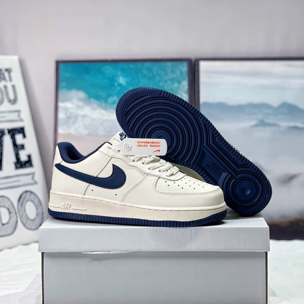 Giày Air Force 1 Xanh Navy, Sneaker Nam Nữ Full Box Tặng Tất