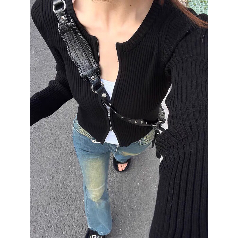 Áo Cardigan Khoá Kéo Trendy Cá Tính Croptop Uzllang Dễ Thương Thời Trang Siêu Hot