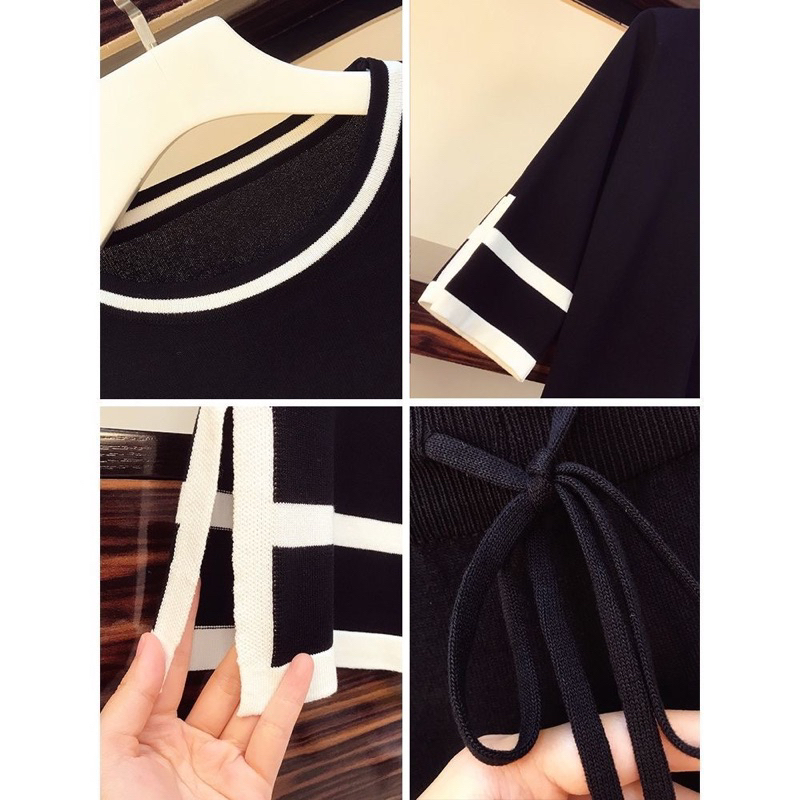 Đồ bộ ống suông chất len tăm thời trang 2 màu