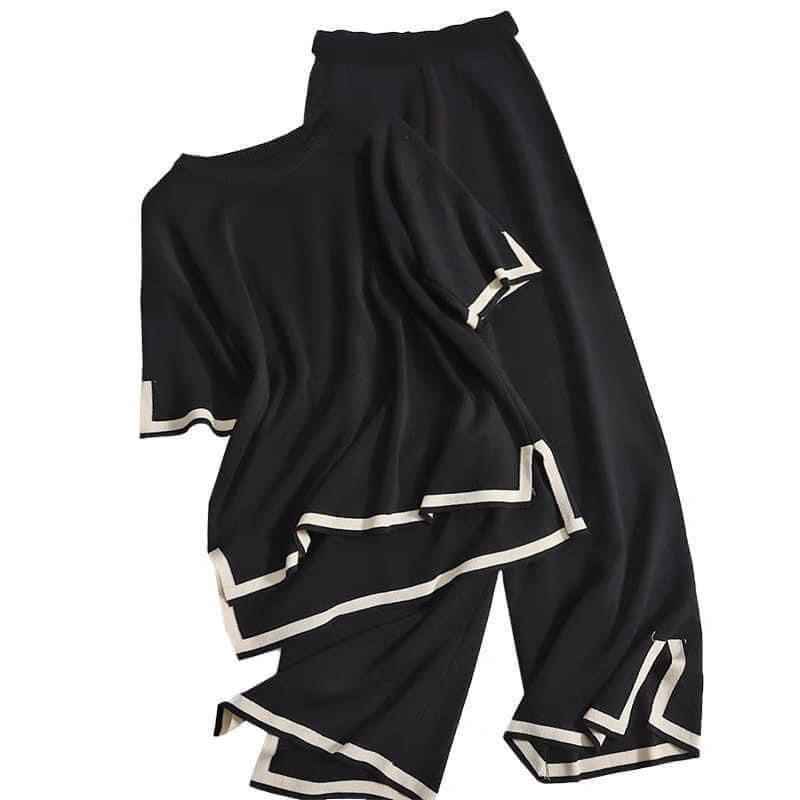 Đồ bộ ống suông chất len tăm thời trang 2 màu