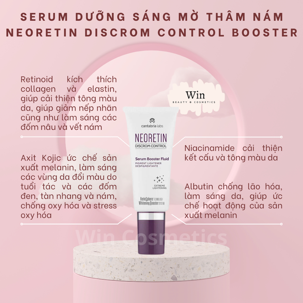 Serum Neoretin Discrom Control Booster Fluide 15ml Nobox dưỡng sáng mờ thâm nám