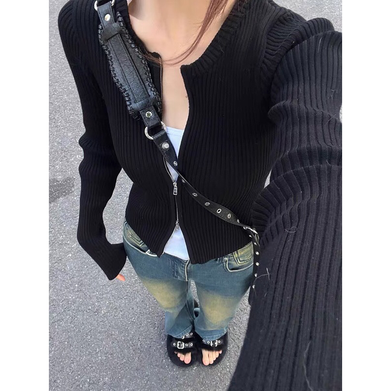 Áo Cardigan Khoá Kéo Trendy Cá Tính Croptop Uzllang Dễ Thương Thời Trang Siêu Hot