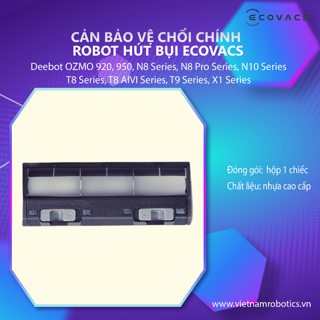 Cản bảo vệ chổi chính cho Robot hút bụi Ecovacs Deebot Ozmo 920/ 950/ T8/ T8 AIVI/ N8/ N10/ T9/ X1 - Hàng chính hãng