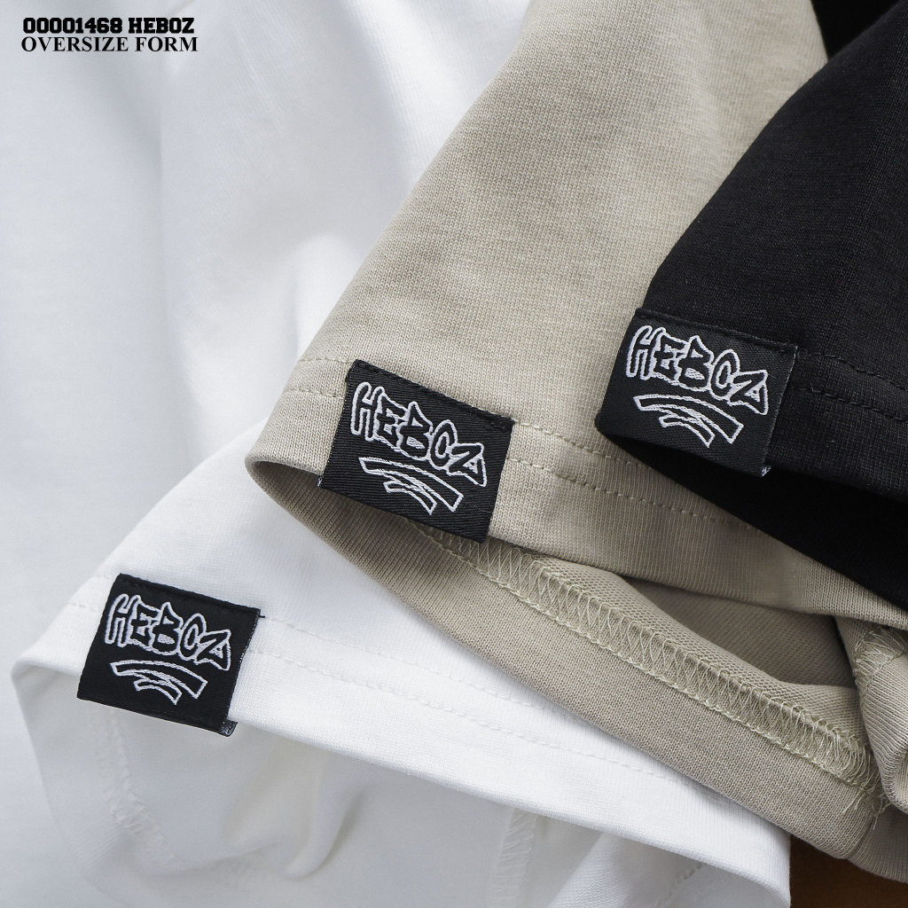 Áo thun nam cổ tròn form oversize có thêu logo Heboz 4M cao cấp - 00001468