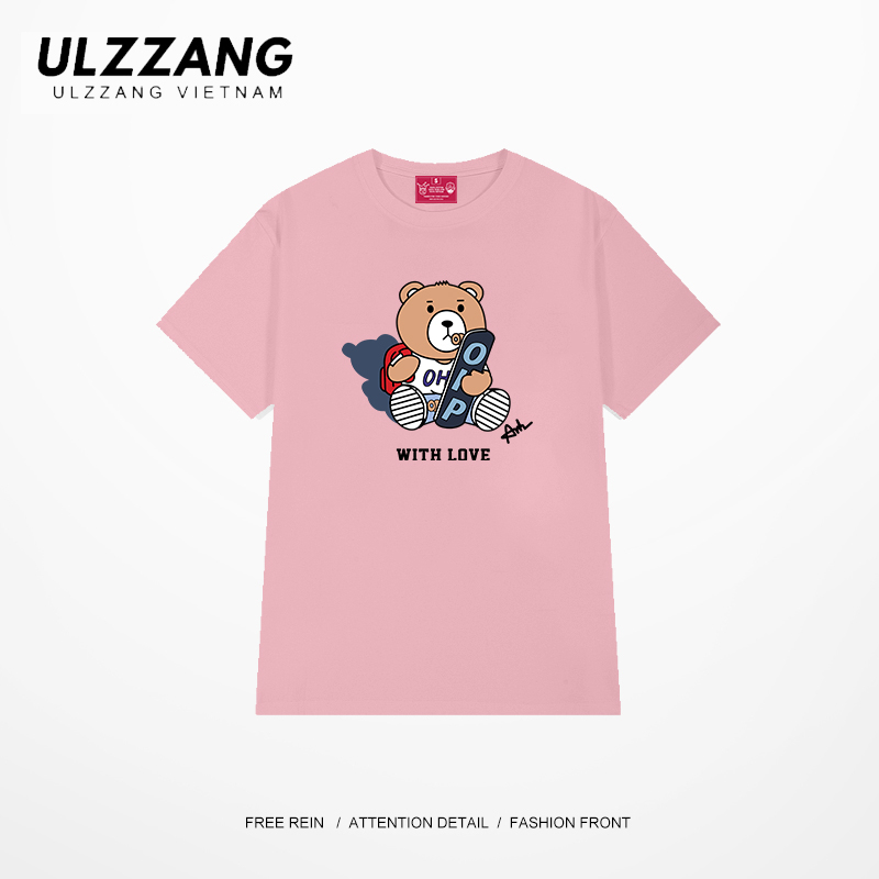 Áo thun nữ unisex ULZZANG cotton tay lỡ over size oph with love