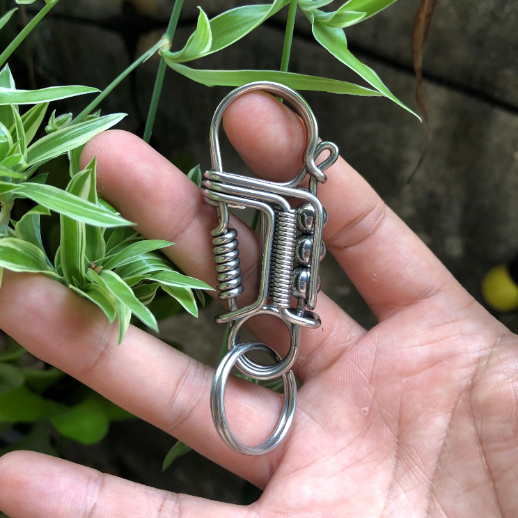 Móc Khóa Inox 304 Uốn Hình Moto, Móc Khóa Thủ Công